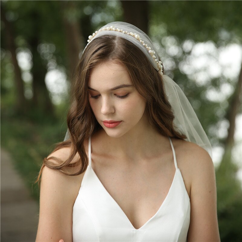Pearls Bridal Veils Handmade Vintage Wedding Headp... – Grandado