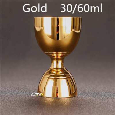 30/60ml Measuring Cup Tools Bar Measure Cocktail Jigger Slim Waist Cocktail Jigger Elegance and Practicality Barware: Gold 30 and 60 ml