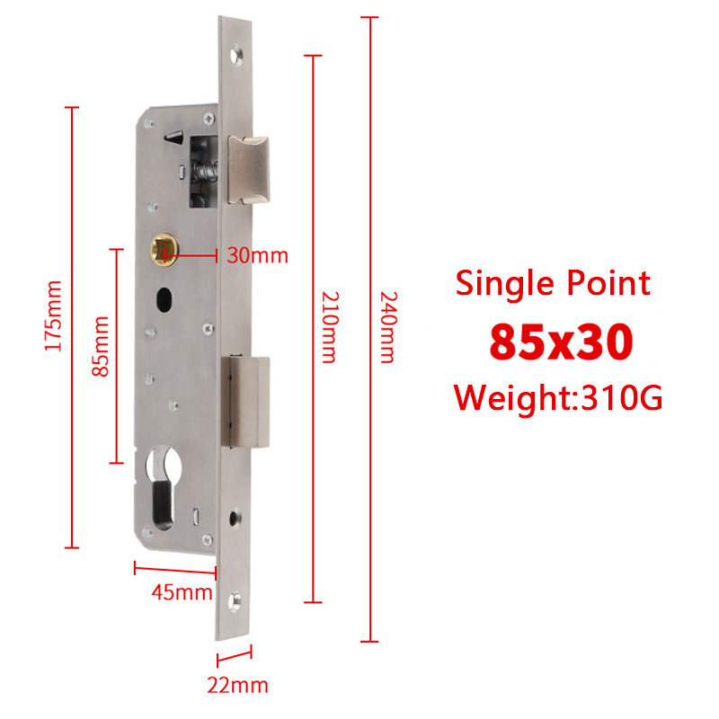 Security Mortise Door Lock Body Aluminum Alloy Courtyard Broken Bridge Stainless Steel Universal Lock Body 8520/8525/8530/8535: Greyish Brown