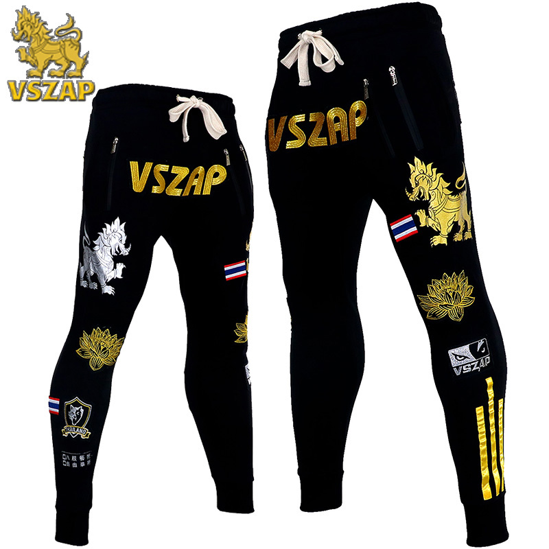 Vszap boksebukser kylin sportstræning og konkurrence mma bukser muay thai bokseshorts gymnastikbukser mma bokseshorts: Xxl