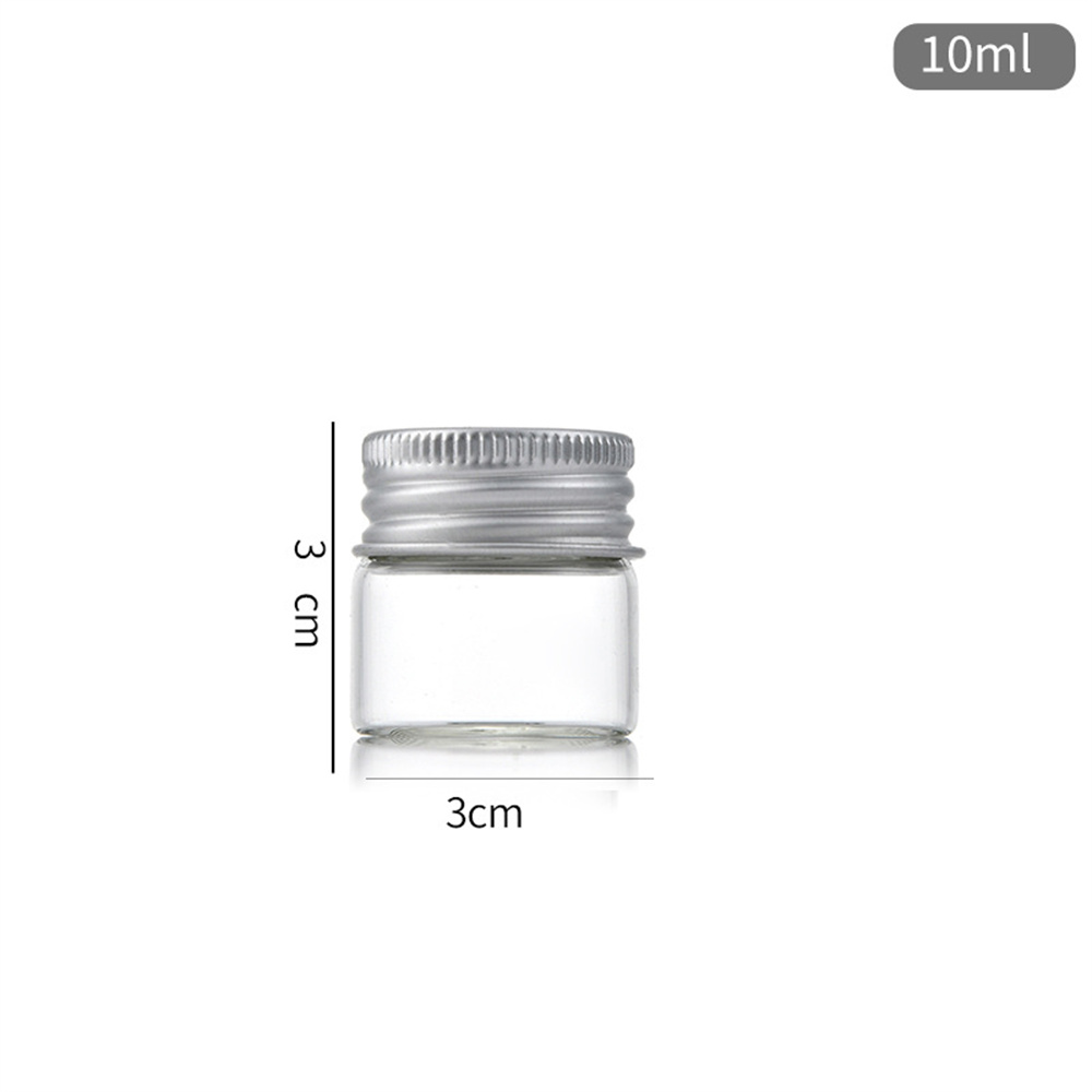 10/20/30/50Ml Clear Glazen Fles Met Aluminium Schroefdop Kleine Potjes Lege Navulbare Flesjes Monster Cosmetische Container Reisset: Light Grey