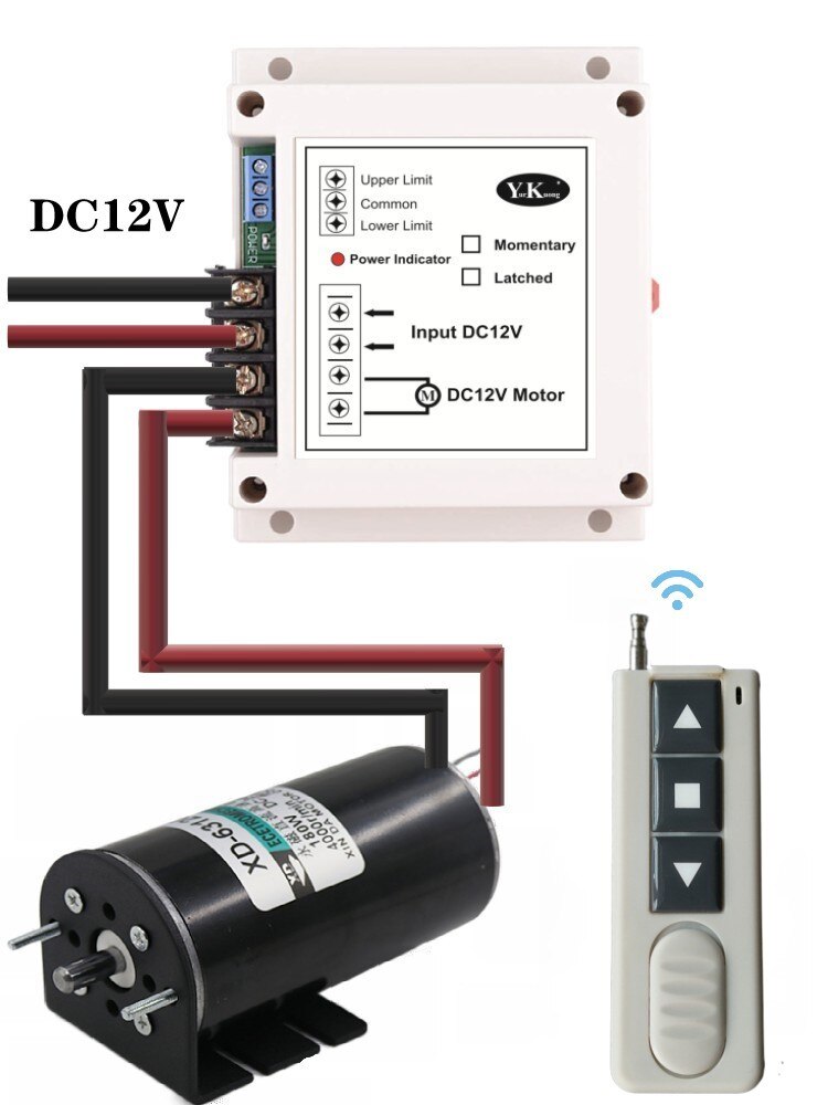 Rolling Door Motor Remote Controller DC 12V 24V 30A Relay High Load industrial control Motor Forwards Reverse Up Down Stop