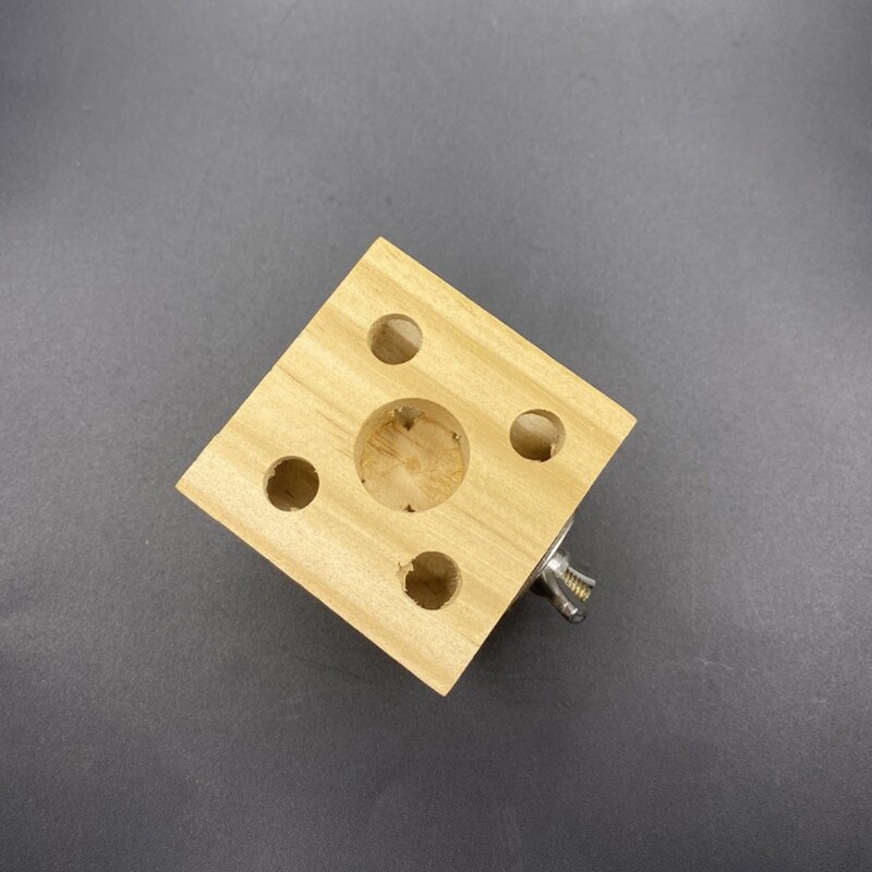 Bird Chewing Toy Wooden Block with Holes Parrot Tabletop Puzzle Foraging Training Toys Biting Wood Teething Toy for Small Animal