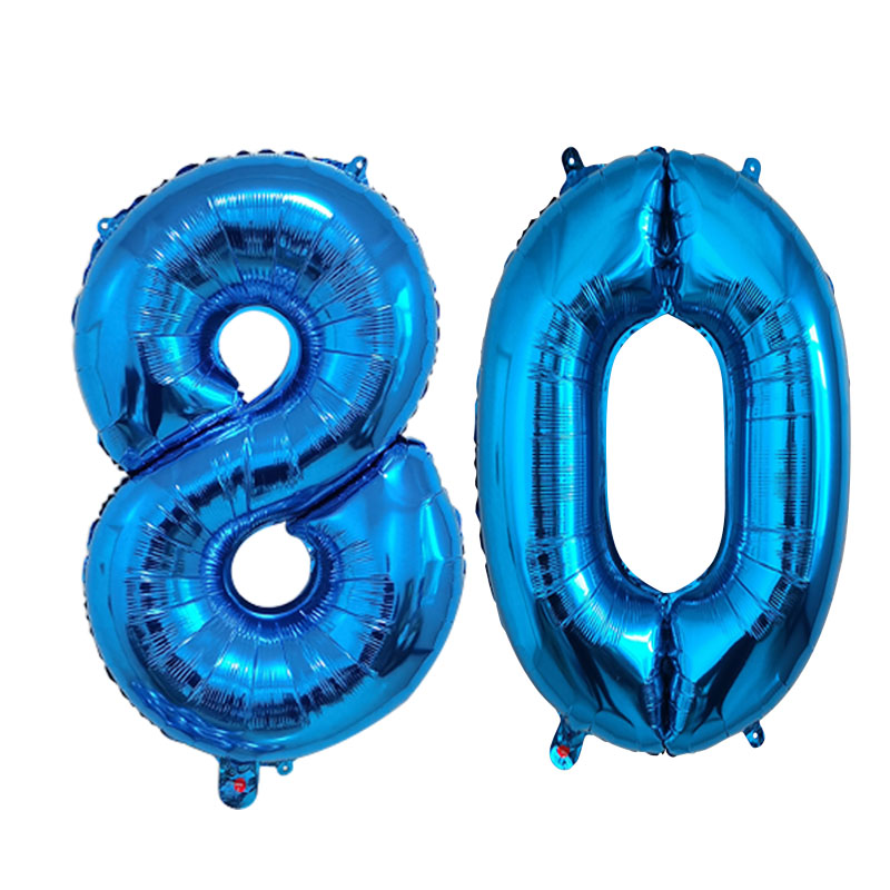 32 pulgadas 1 Uds globo de aluminio número 0 1 2 3 4 5 6 7 8 9 niños niñas de cumpleaños globos azul profundo suministro de