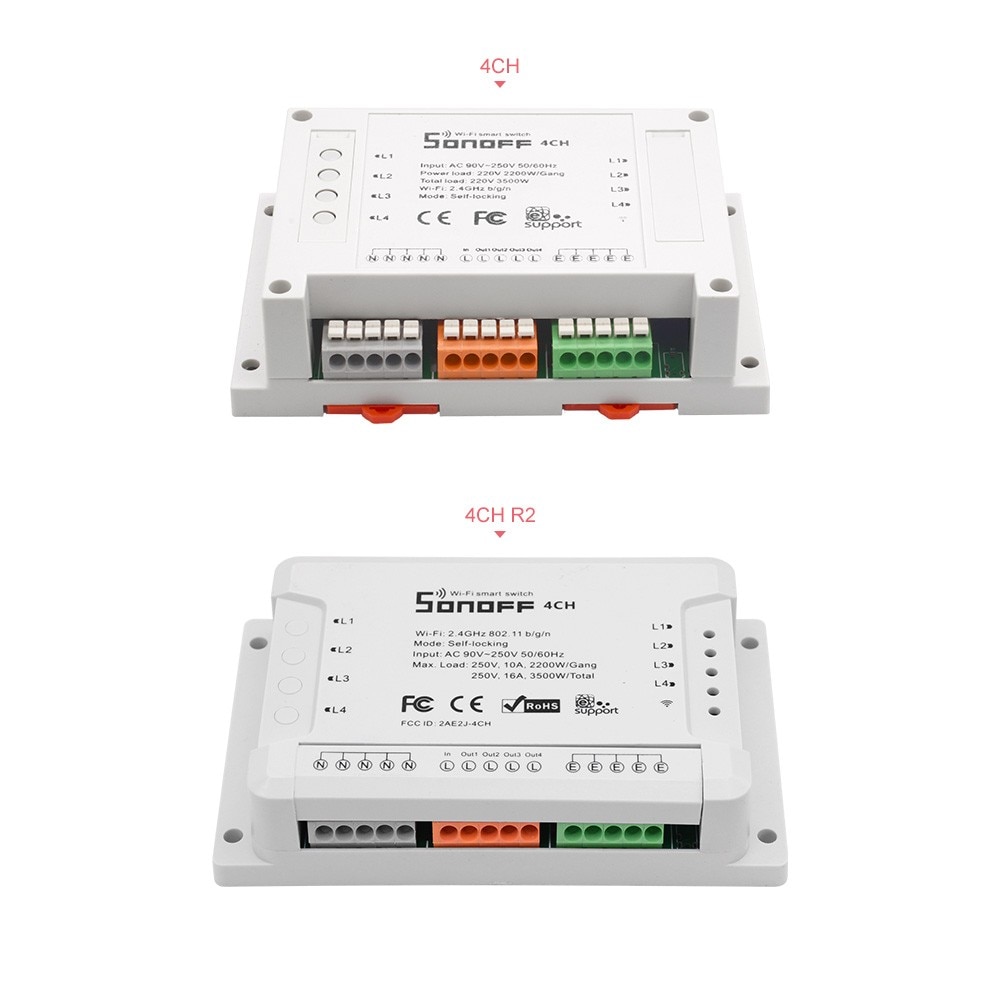 Sonoff Wifi Afstandsbediening 4CH/2CH/1 CH DIY Schakelaar Wireless Home Intelligent Timer Schakelaar 220 V Controle door iSO Android