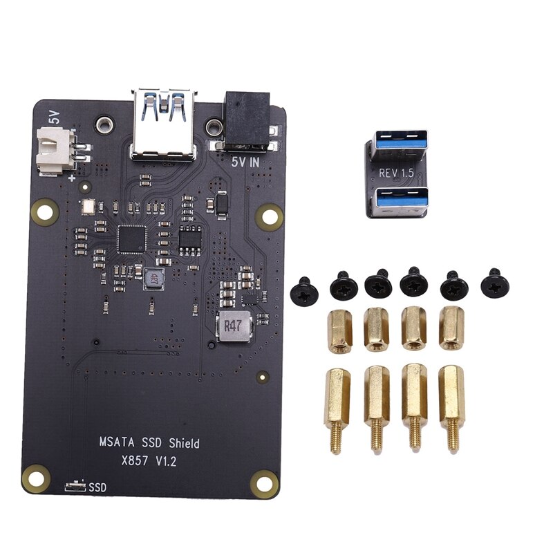 Carte d'extension de stockage SSD MSATA X857 USB3.1 bouclier pour Raspberry Pi 4B