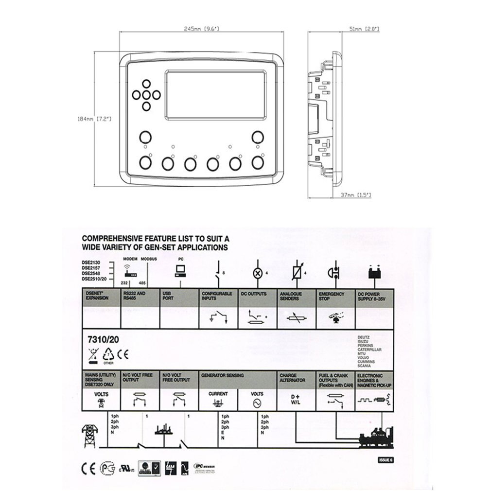 Thermoelectric Generator Diesel Engine DSE702MS Generator Controller Generator Control Panel Manual Start Module Carburetor