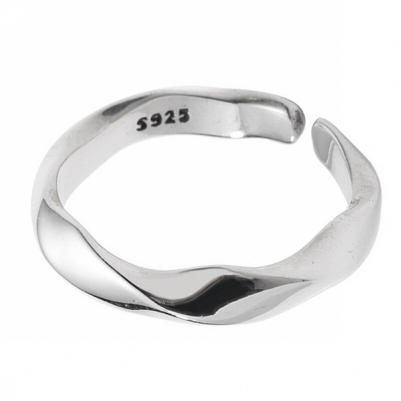Bagues Vintage en argent Sterling 925 pour femmes, chaînes torsadées, style Punk thaïlandais, redimensionnables