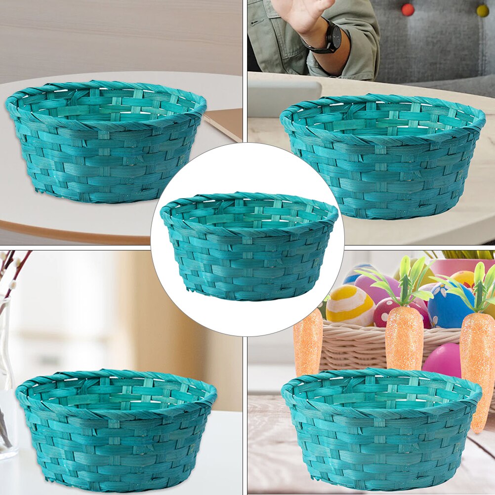 2pcs Storage Basket Durable Natural Practical Easter Basket Fruits Basket Bamboo Baskets for Festival Easter