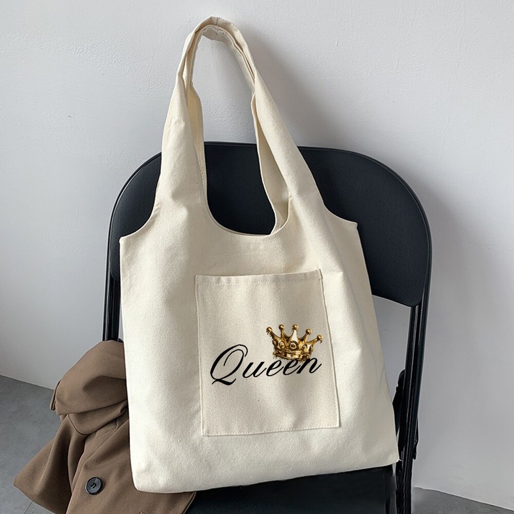 Zoete Stijl Vrouwen Mode Forenzenzak Schoudertas Classic Koning Koningin Patroon Gedrukt Beige Vierkante Alle-Wedstrijd Dames handtas