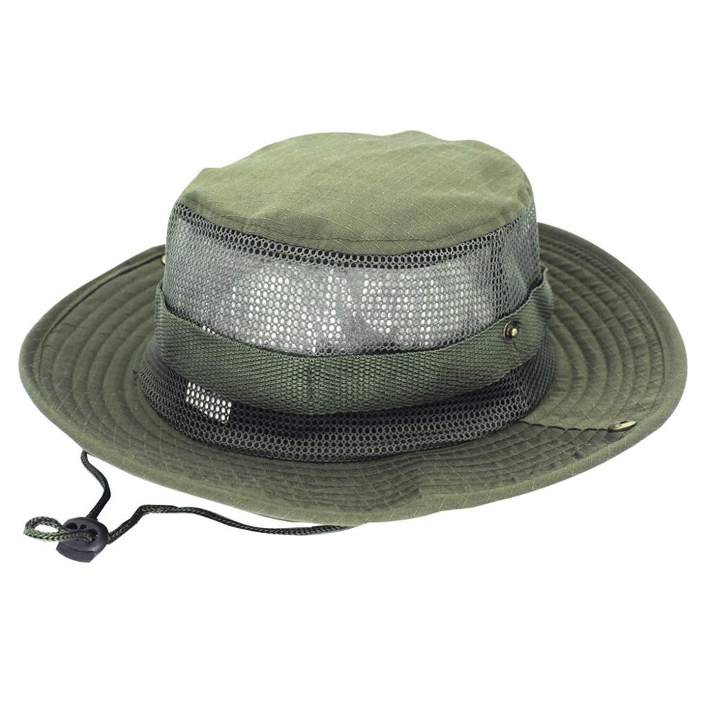 Verstelbare Cap Camouflage Boonie Hoeden Nepalese Cap Heren Visser Hoed Bergbeklimmen vissen camouflage hoed & cx: Anmy Green