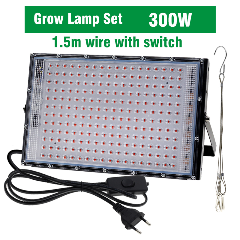 Full Spectrum LED Grow Light With Stand AC220V Phyto Lamp With On/Off Switch For Greenhouse Hydroponic Plant Growth Lighting: Golden Yellow