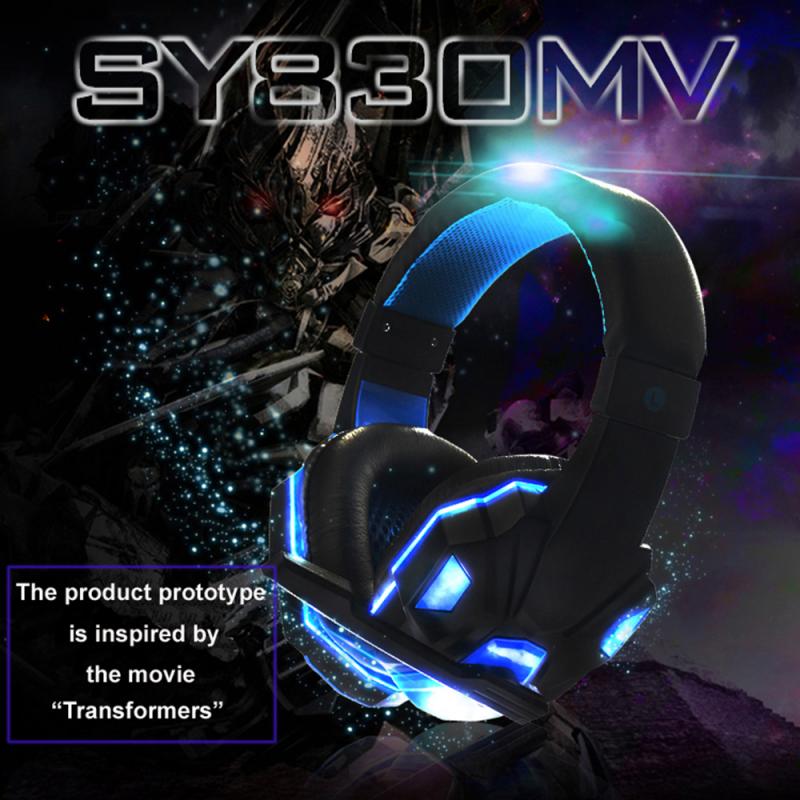 2.2m Gaming Headset Stereo Surround Earphone Noise Cancelling With Light Mic Deep Bass Headphones For PS4 Laptop Gamer