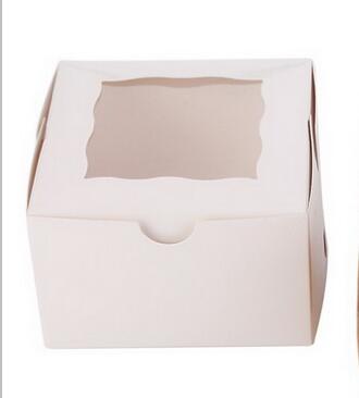 Kraft Mini Pie Boxes Bakery Boxes with PVC Window 4x4x2.5inch 24PCS of Pack Included of Stickers (Brown): white color