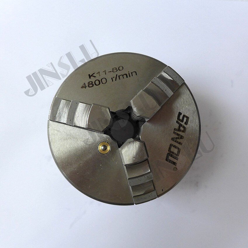 3 Jaws Self-centering Manual Lathe Chuck K11-80 80mm 3'' inch Lathe Accessories