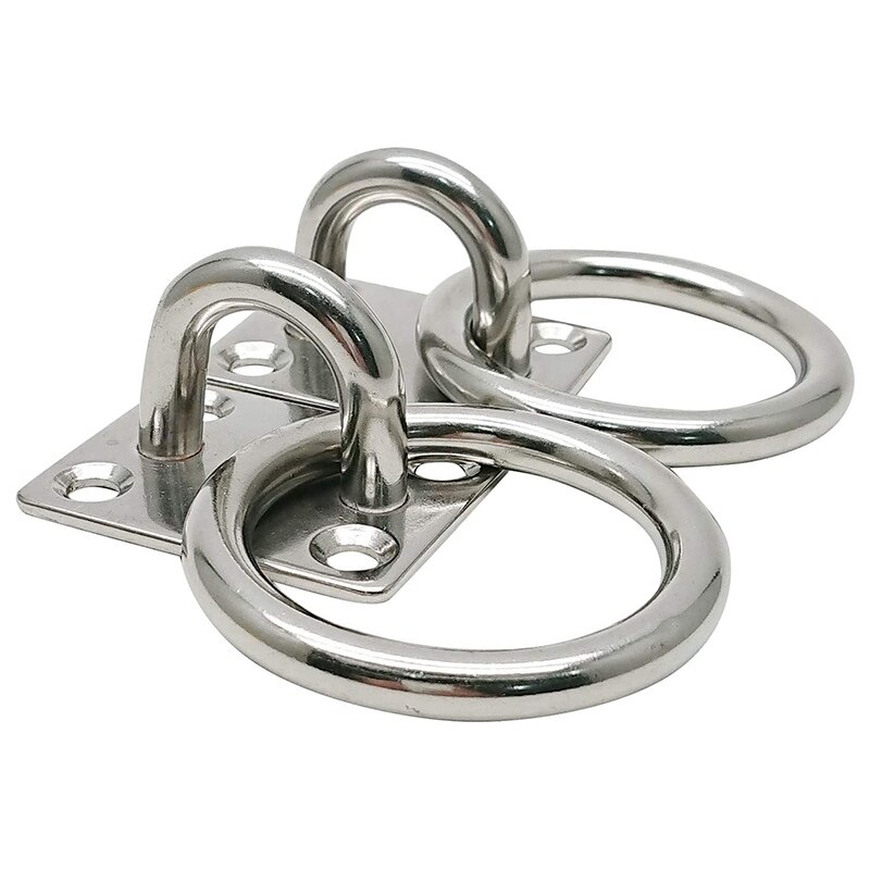 4 Stck M6 304 Edelstahl Decke Haken Pad Auge Platte mit Ring Marine Hardware- Klammer Haken Schleife Schrauben Montieren