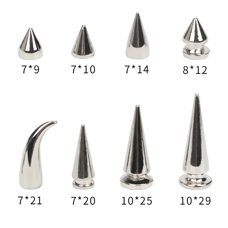 Legierung Überzug Metall Punk Scharf Sprengkopf Schraube Nieten Nieten Handwerk Leder Gürtel Armbinde Kopf Nieten Spikes Dekor Nagel Schnallen