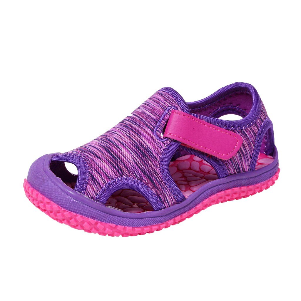 été bébé filles garçons sandales enfants plage sandales fond souple anti-dérapant infantile chaussures enfants en plein air Anti-collision chaussures: VIOLET / 24