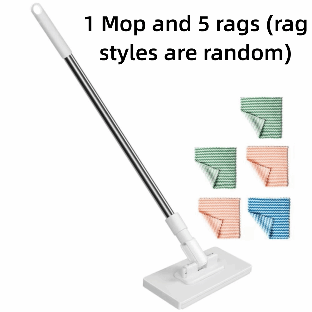 met 3 herbruikbare doeken Handsfree mop 360 ° Draaiende kop klem automatische mop clip lui mop vloerreiniging: Geel