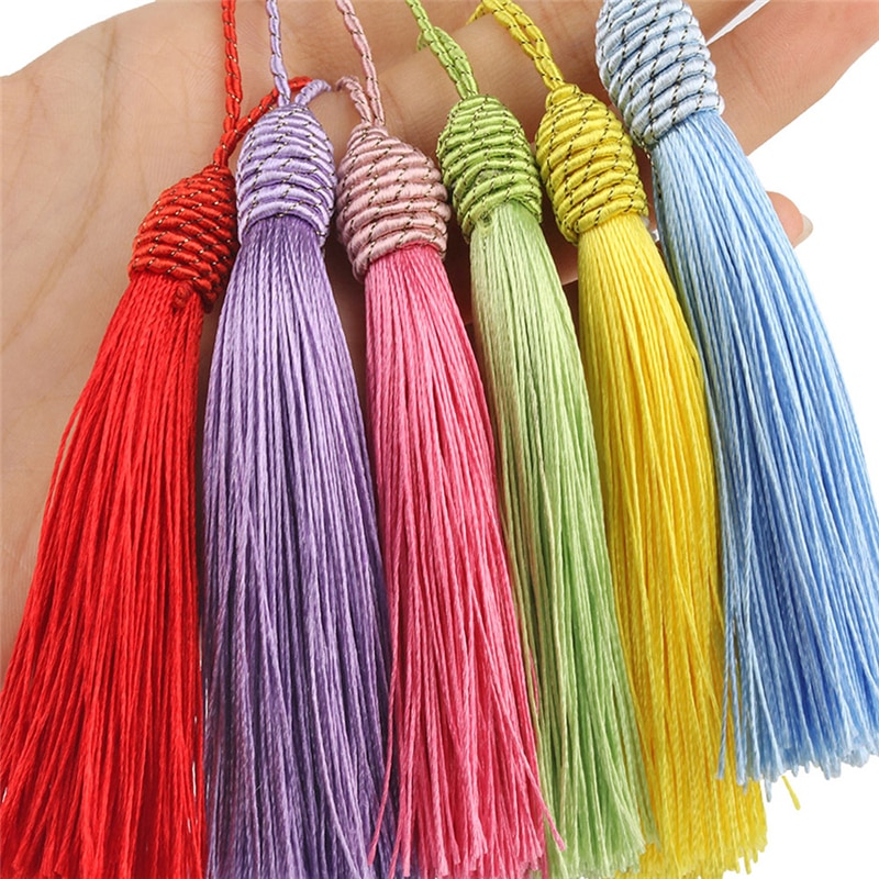 100 teile/los 15cm Lange Silk Quaste Fringe Trim Quaste Trim Quasten für Vorhänge Zubehör DIY