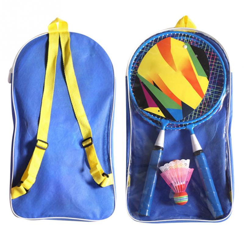 Portatile Divertente Palle Scuola Materna Gioco di sport con Racchette anti scontrino Maniglia Esterna Coperta Parco Giochi per Bambini di badminton impostato Regalo