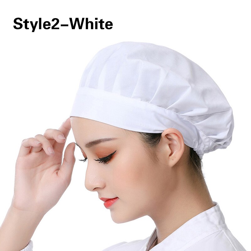 Chapeau de chef de cuisine, 4 couleurs, casquette de travail, de serveur, hygiénique, en maille anti-poussière, chapeau à boissons, accessoires de cuisine: E