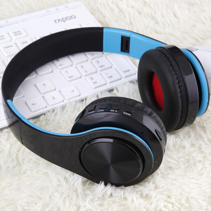 Tourya B7 auriculares inalámbricos Bluetooth Auriculares auriculares con micrófono para PC teléfono móvil música: Black Blue