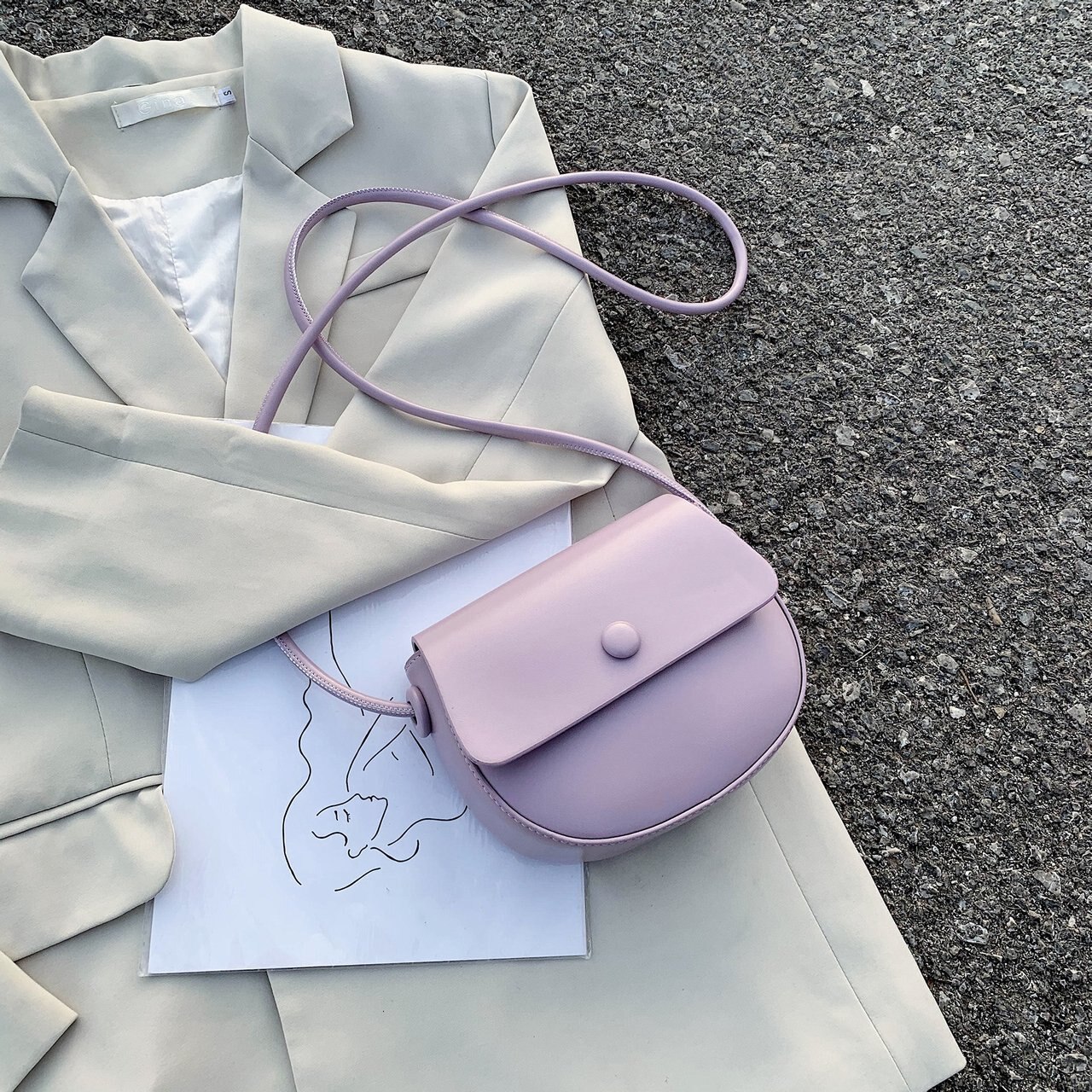 Effen Kleur Eenvoudige Mini Pu Lederen Zadeltas Cr... – Grandado