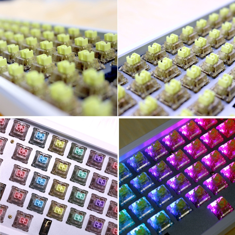 POM Stem KeyFirst Bling Linear Switches 5 Pin RGB Switch for Mechanical Keyboard Gold-plated Spring 30G 45G 62G 67G 80G 5PCS