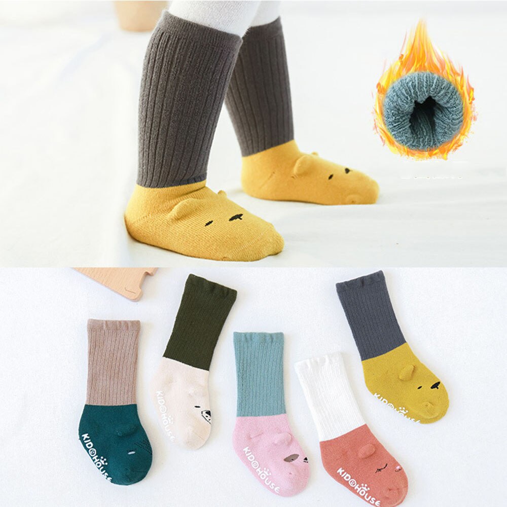 niemowlę kreskówka antypoślizgowe skarpetki podłogowe bawełna lista drukuj noworodek dziewczynki chłopiec zimowe skarpetki skarpety niemowlęce kolory pasujące wyroby pończosznicze
