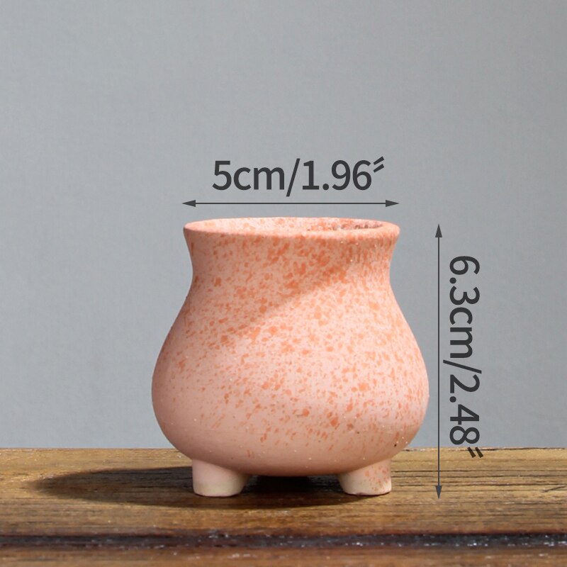 Petit pot de fleurs en céramique, joli pot de fleurs Simple et givré, ornement de bureau, pour le jardinage: 18