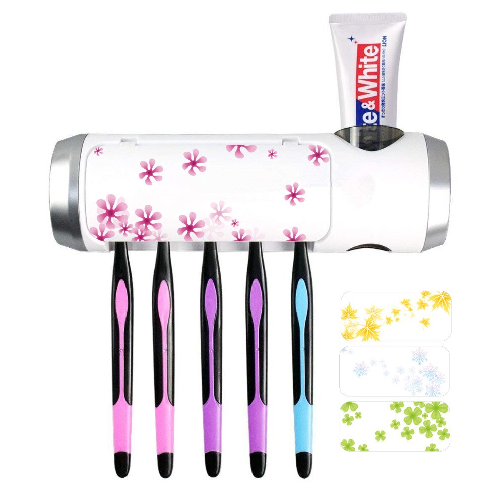 USB Rechargeable 3-in-1 UV Toothbrush Sanitizer Sonic Toothbrush Holder B100 Toothpaste Dispenser Multi-function Light Sanitizer