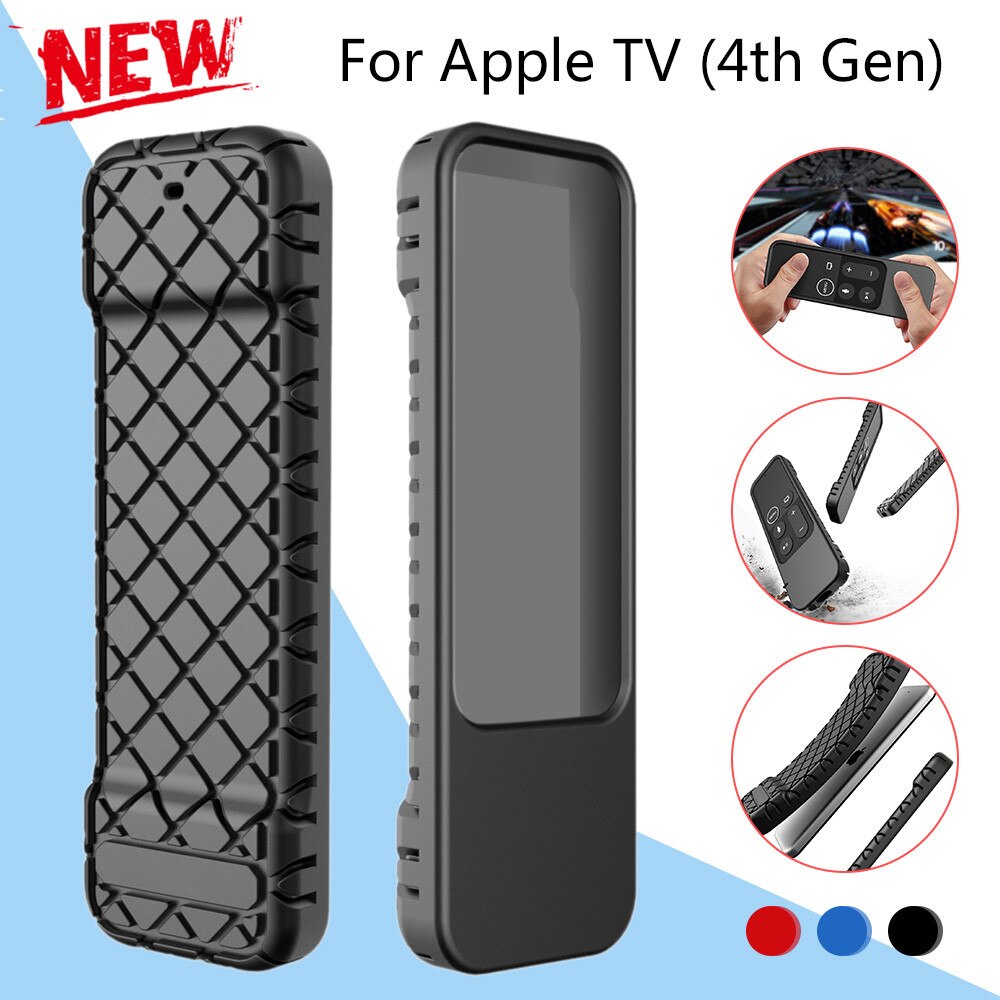 Voor Apple TV (4th Gen) siri Afstandsbediening Anti Slip Siliconen Case Cover Huid Afstandsbediening Protector voor tv afstandsbediening