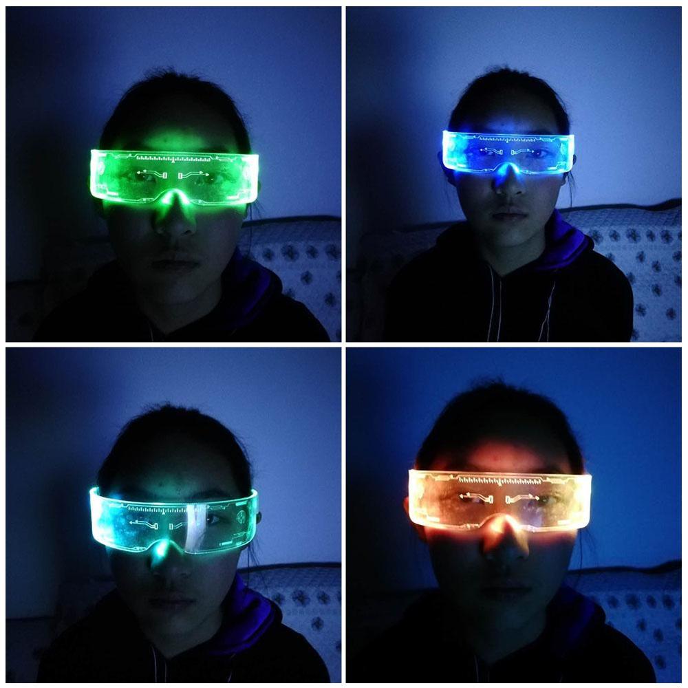 Ledメガネelワイヤーネオンパーティー発光ledメガネライトアップglasses rave衣装パーティーの装飾サイバーパンクゴーグルledおもちゃ