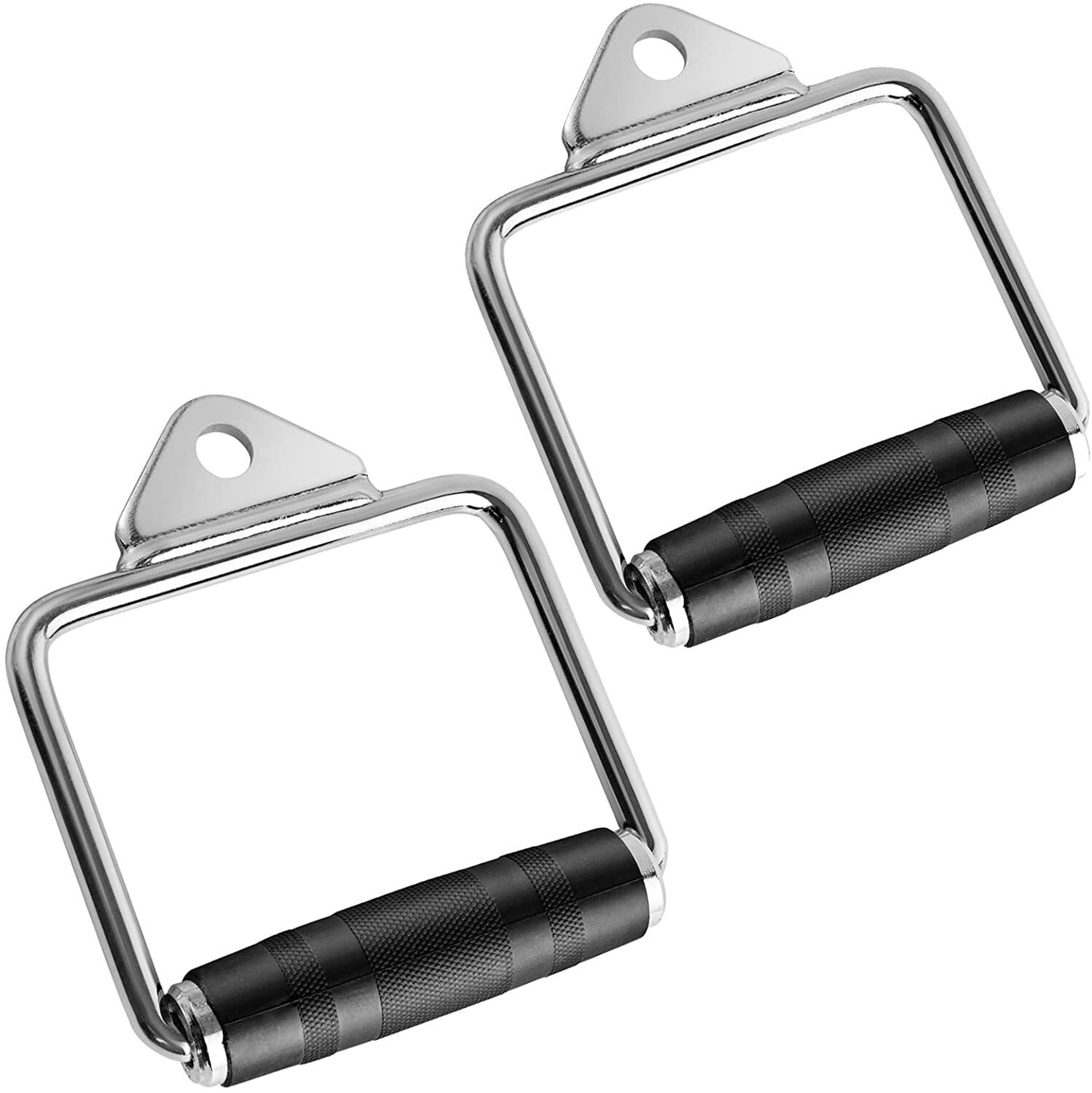 Double D-Handle Pulley Cable Machine Attachment Weight Lifting Hand Grips Heavy Duty Gym Home Lat Pull Down Rowing D Bar: black