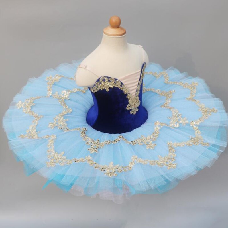 Kids Blue Ballerina Dress Ballet Tutu For Child Adulto Pancake Swan Lake Tutu Dance Costumes Ballet Dress Girls