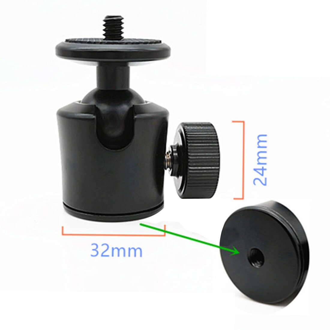 Portable Rotatable Shoe Mini Ball Head Tripod with 1/4&quot; inch Thread Screw for SLR Cameras Photography Accessories: Black 32mm base