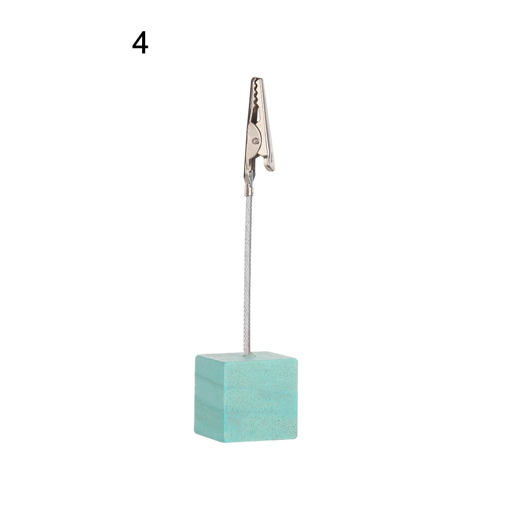 Multicolore Résine Base Carrée Photo Clip Carte Photo Mémo Photo Numérique de Table Clip De Fixation Décoration De Bureau: 4