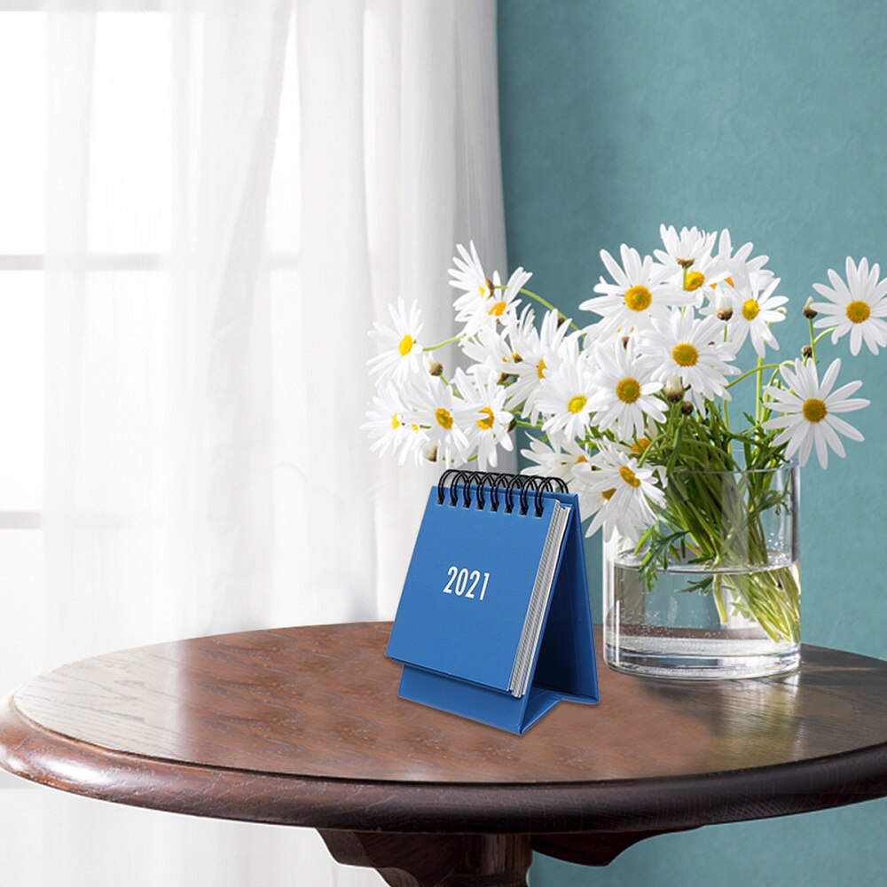 1Pc Kalender Effen Kleur Creatieve Desk Memo Schema Kalender Tafel Kalenders Voor Kantoor: Blue