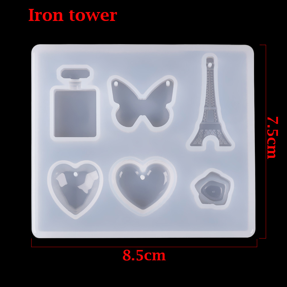 Moldes de silicona con letras transparentes DIY, moldes de resina Epoxy para joyería, fabricación de llaveros, moldes de fundición de resina: Iron Tower