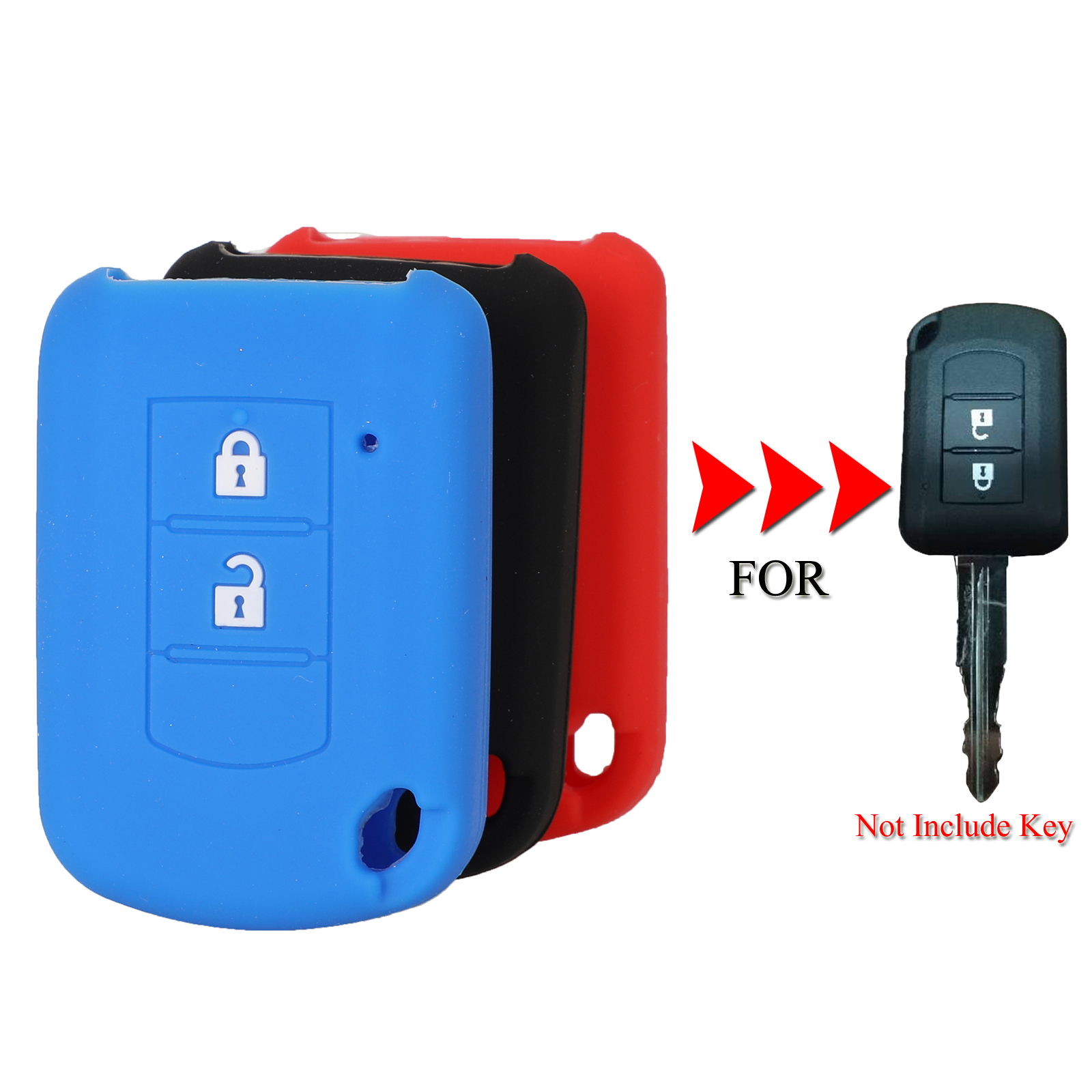 jingyuqin Silicone Rubber Car Key Cover Case For Mitsubishi Mirage Lancer Outlander Colt Grandis Key Shell Protecor 2Buttons