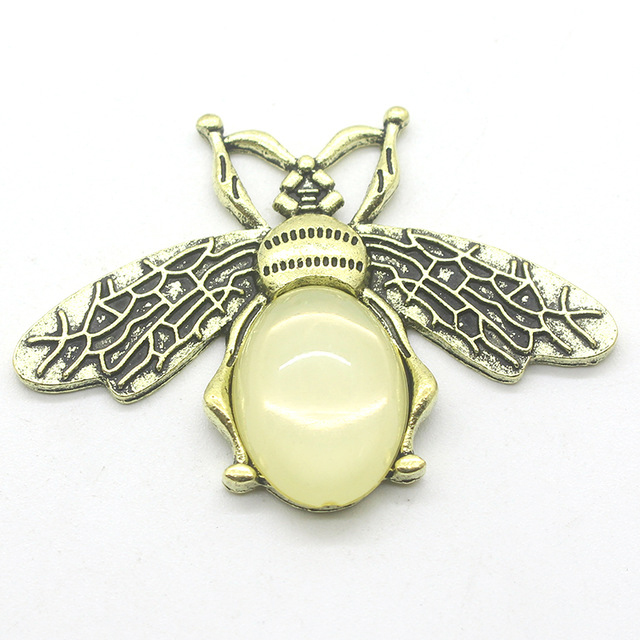 Broche abeille en alliage métallique, 5 pièces, Chic, perle, insecte, vêtements de fête d'anniversaire et de mariage, accessoires bijoux: Laiton antique