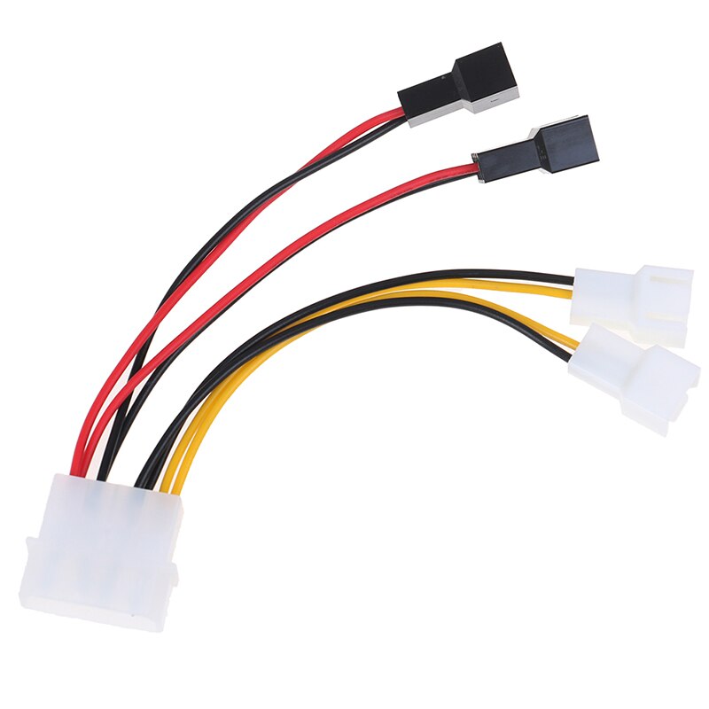 1pcs 4-Pin Molex To 3-Pin Fan Power Cable Adapter Connector 12v*2/ 5v*2 Computer Cooling Fan Cables For CPU PC Case Fan Cable