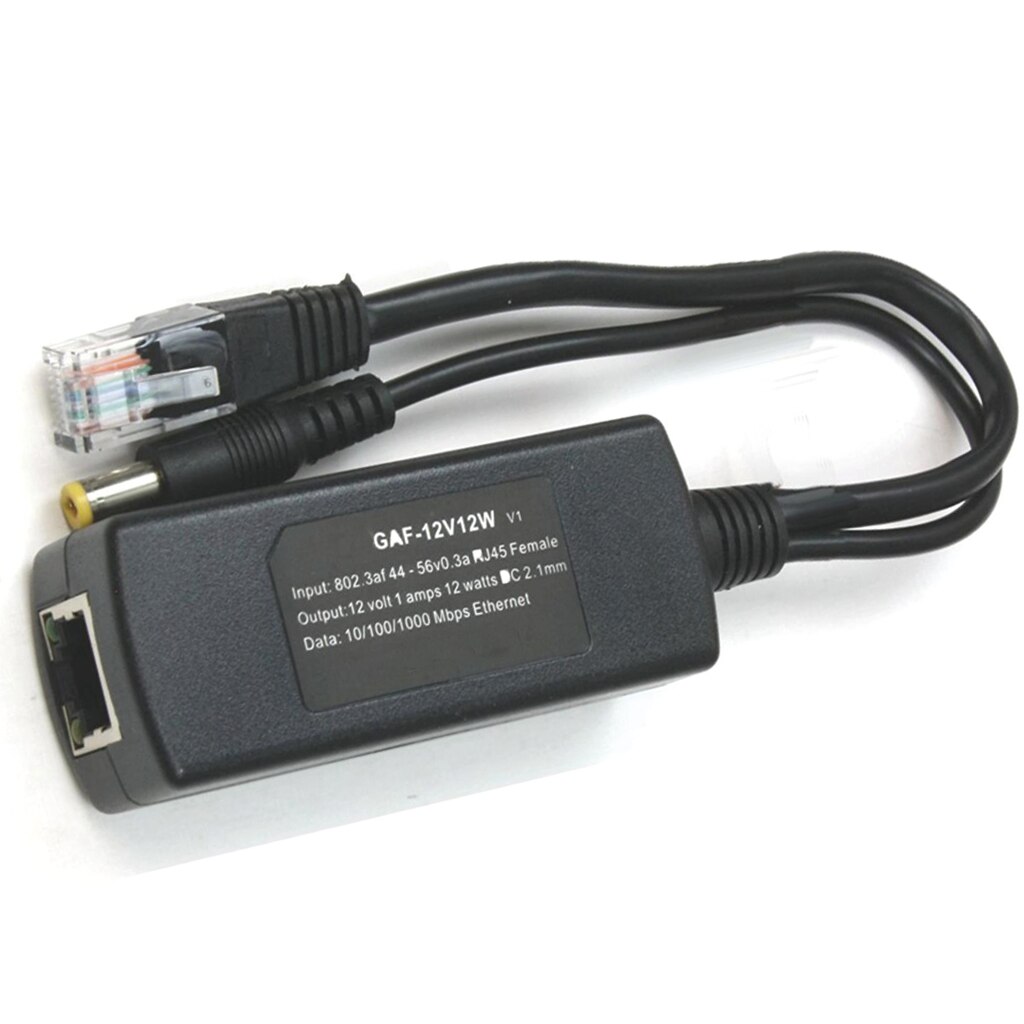 GAT-12V12W 802.3af Gigabit Poe Splitter with 12V output for Non-poe Camera PoE seperator for any 12V devices
