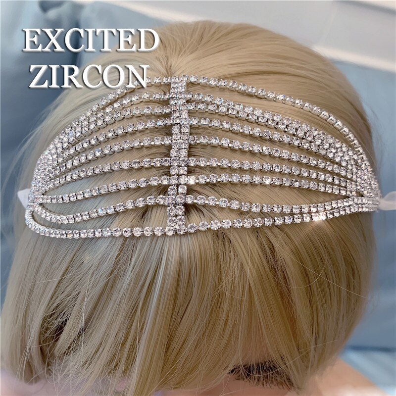 Bling Rhinestone Chain Head Jewelry Wedding For Bridal Beautiful Hairstyles Crystal Hair Accessories