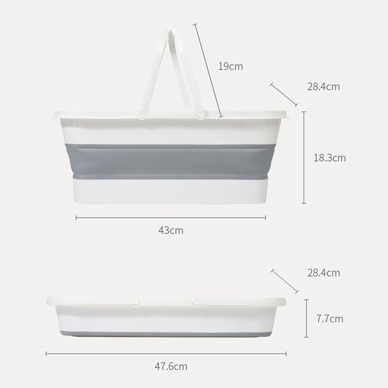 Portable Folding Mop Bucket Foldable Basin Clean Bucket Accessories Bathroom Tourism Folding Silicone Bucket Fishing Car Wash