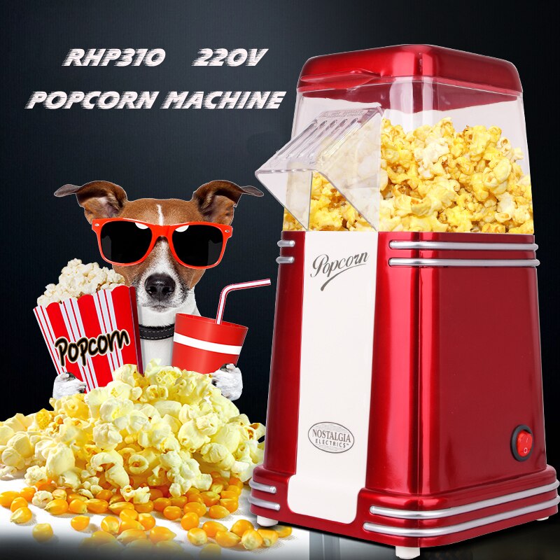 220-240v Commercial Classic popcorn machine RHP310 American vintage dual popcorn machine sugar Home air popcorn machine 1100w