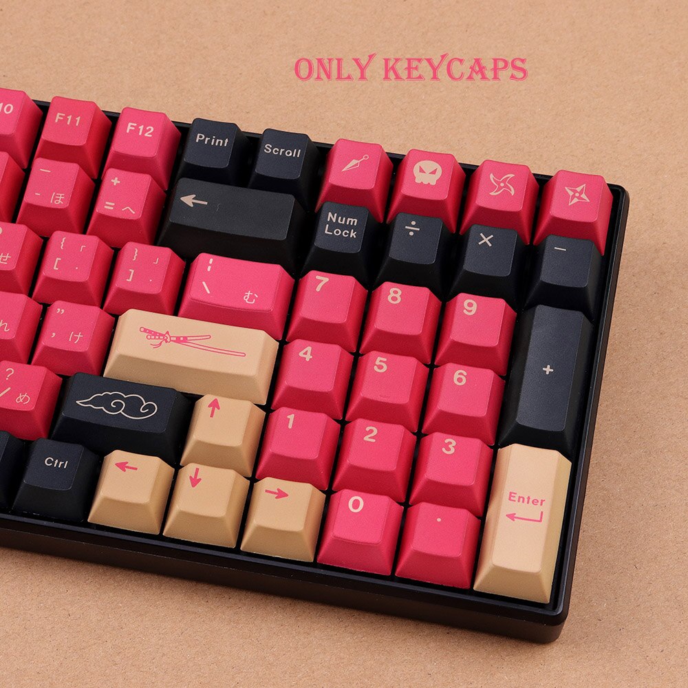 PBT Keycap 129 Keys DYE-SUB Cherry Profile BLUE/RED Samurai Japanese KeyCaps For Cherry MX Switch Mechanical Keyboard