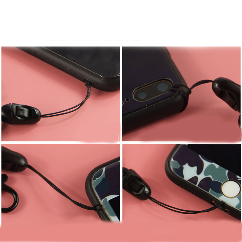 Cordones de cordón para teléfono móvil, correas decorativas de color negro para llavero de muñeca, disco Flash USB, Mp3 y Mp4, 10 unids/lote