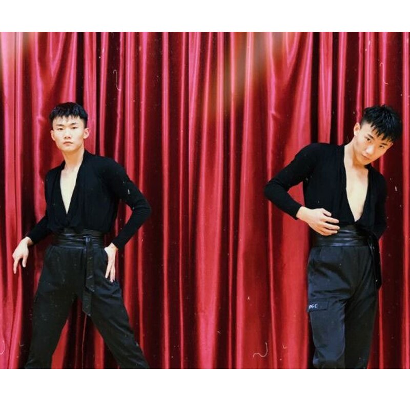 Soft Latin Dance Pants For Men Standard Dance Clothes Black Trousers Ballroom Wear Performance Training Boys Latin Pants BI653